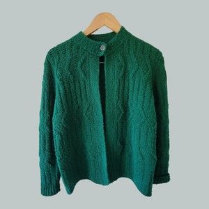 Objectives Vintage Green Shaw Cardigan Sweater LARGE